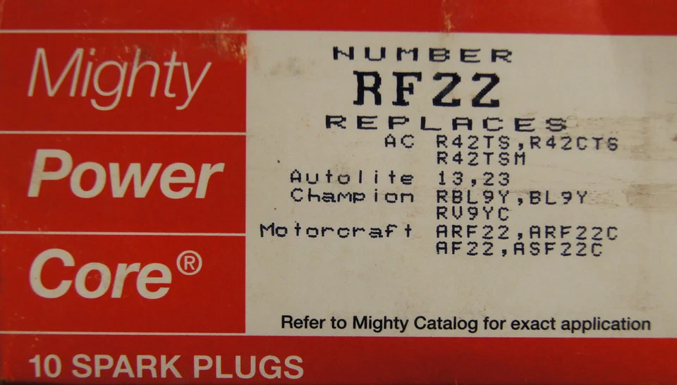 Velas de ignição Mighty #RF22 Power Core pacote com 10 NOS - Imagem 4 de 4