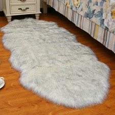 Sheepskin Rug Faux Fur Fluffy Mat Room Sofa Hairy Shaggy Floor Carpet Anti-Slip