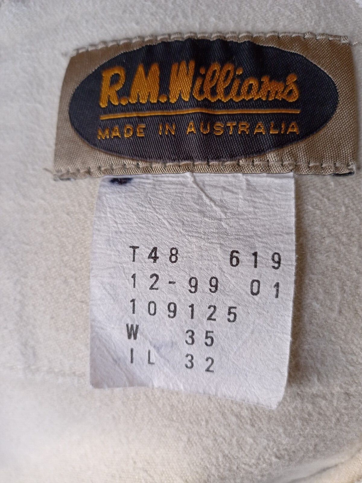 Vintage RM Williams Men's White "Moleskin" Pants with… Gem