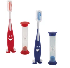 1 x Travel Dental Care Kids or adult Toothbrush , Brush cover, Sand Timer and ca