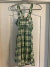 Urban Outfitters Dress Women’s Size Small Green/Pink/White Flannel. Side Zip