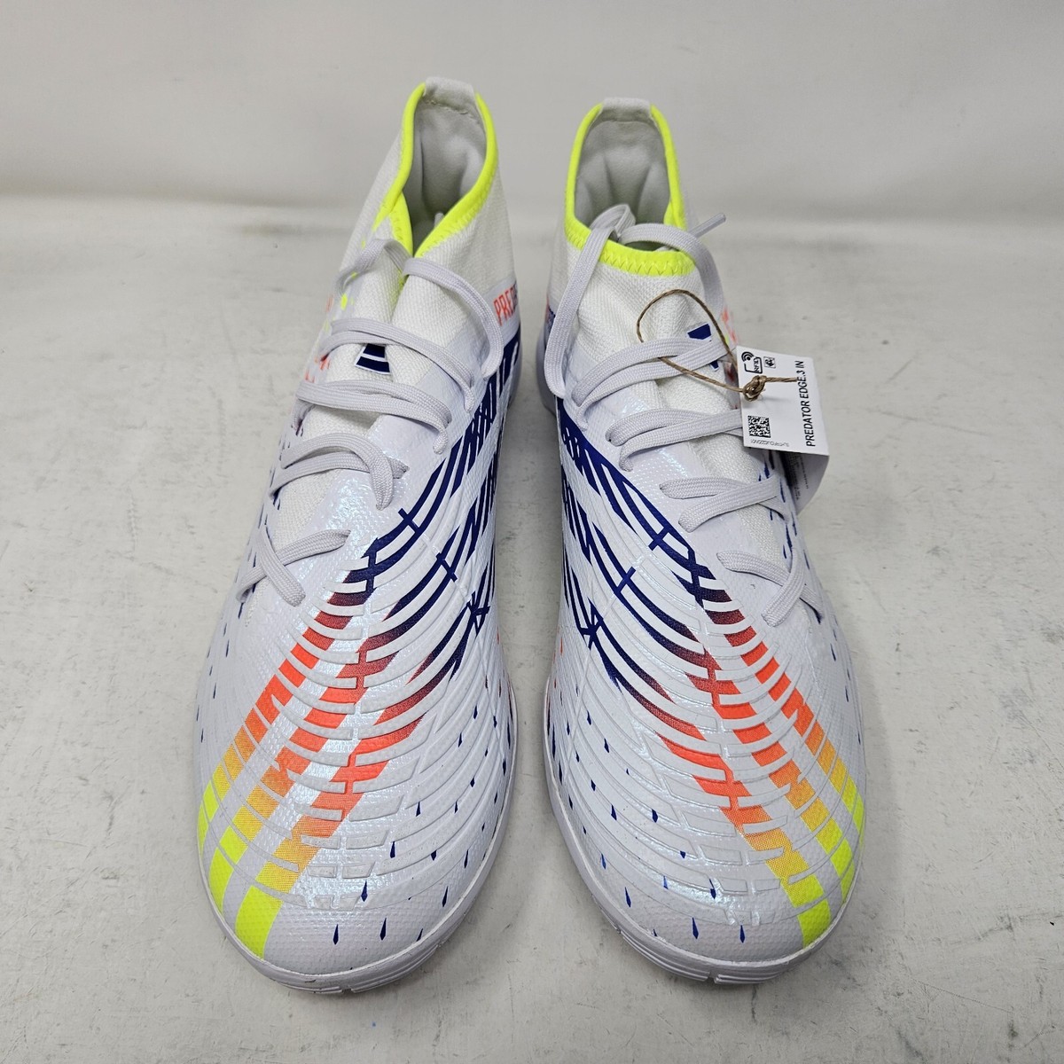 Men's Adidas Predator Edge.3 White Yellow Indoor Soccer Shoe