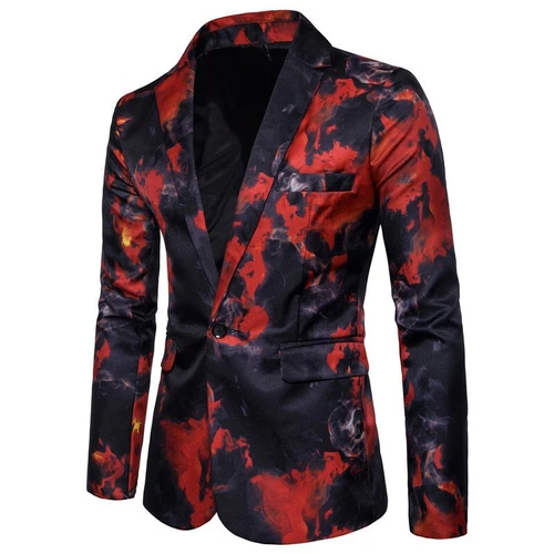 Herren Ein Knopf Slim Fit Reverskragen Jacke Langarm Blazer Freizeit Neu Tops - Bild 13 von 16