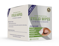 Premium Eyelid Wipes with Tea Tree and Coconut Oil - Cleansing Wipes for Peop...