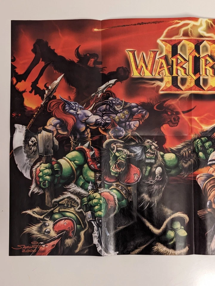 Vtg Blizzard Entertainment Poster World of Warcraft & Warcraft 3 SAMWISE 2000 - Image 2 of 4