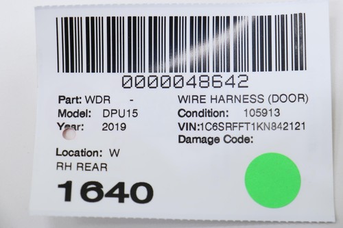 2019-2025 RAM 1500 puerta trasera derecha arnés de cableado OEM 68310310AD - Imagen 14 de 14