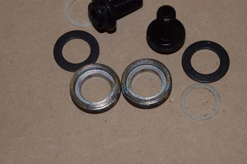 Juego de tapones antipolvo pernos brazo biela Shimano 600 dx plata vintage cromo NOS - Imagen 5 de 5