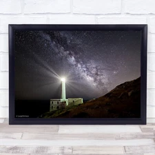 The Lighthouse Milky Way Salento Otranto Faro Rays Light Wall Art Print