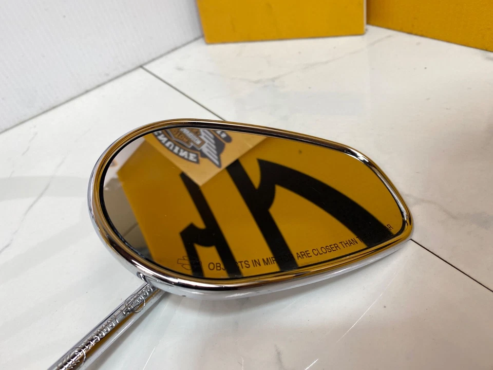 Juego de espejos retrovisores desgarradores de vástago corto OEM Harley Touring Dyna Softail cromados Foto 4 de 4