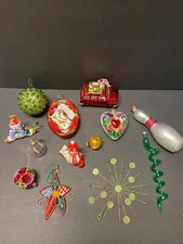 Vintage & Not so Vintage Christmas Ornaments Lot Various Kinds, Sizes, & Colors