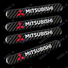 4pcs Mitsubishi Carbon Car Trunk Side Fenders Door Badge Scratch Guard Sticker