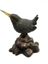Andrea by Sadek Verdigris Brass Sandpiper Bird Sculpture