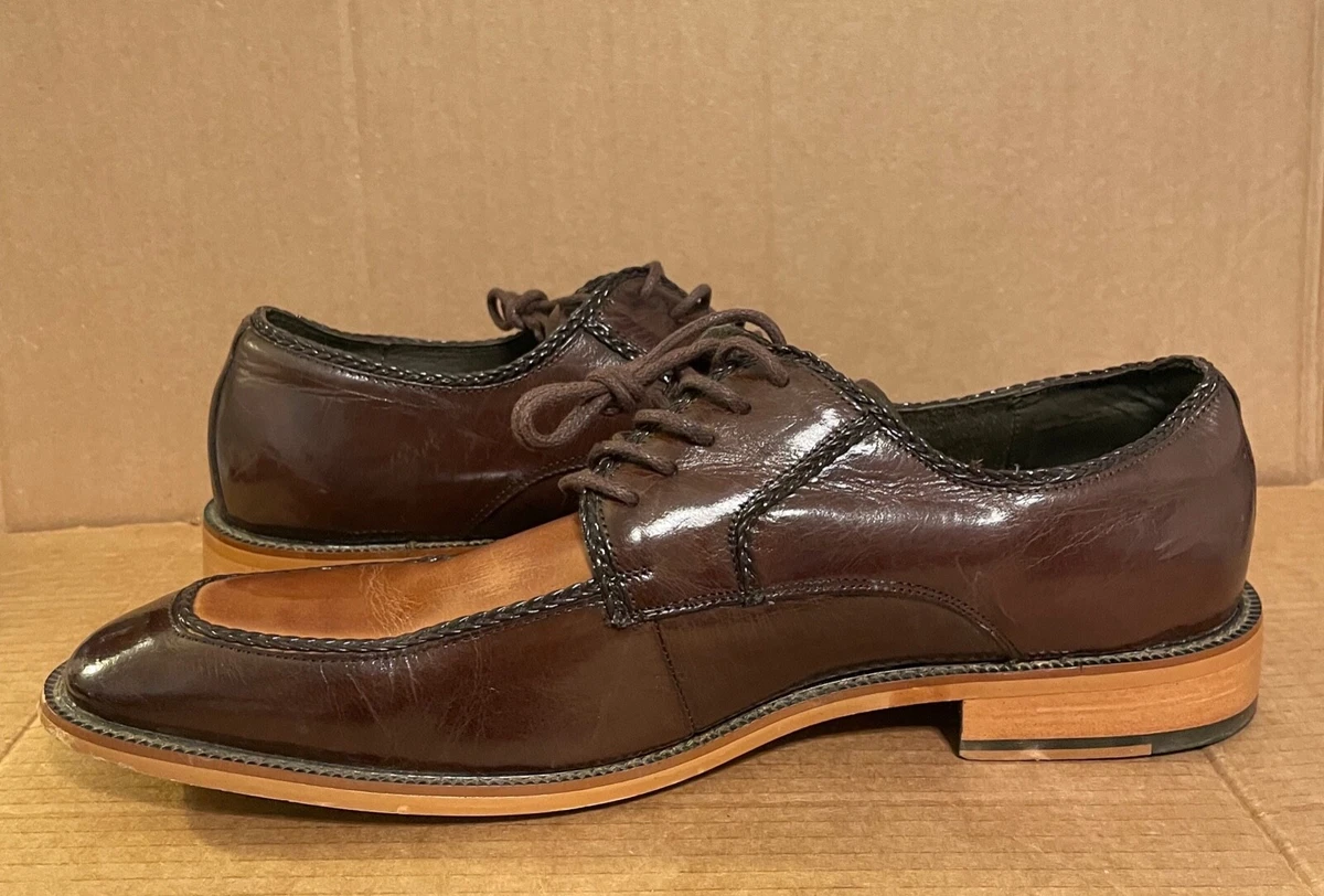 Mens Stacy Adams Bramwell Oxford Two Tone Brown Dress Shoes Size 9.5 9.5M