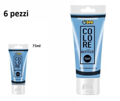 x Set 6 Stück Tuben Acrylfarbe Farbe Farbe 455 Meerwasser 75ml dfh
