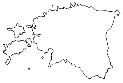 Estonia Blank Outline Map GLOSSY POSTER PICTURE PHOTO PRINT BANNER 12481