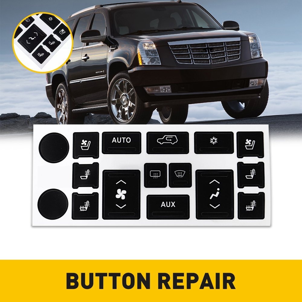 For 2007-14 Cadillac Escalade Climate Control Radio Worn Button Repair Decal NA2