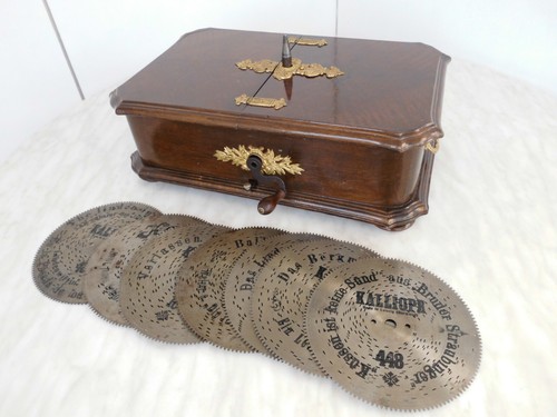 Schöner Kalliope Christbaumständer 18cm Platten christmas music box 7 1/8" disc - Bild 2 von 24