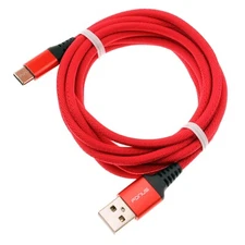 For Samsung Galaxy A23/A24/A25/A26 - Type-C Red 10ft USB-C Cable Charger Cord