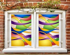 3D Color Art O2524 Window Film Print Sticker Cling Stained Glass UV Block Fa