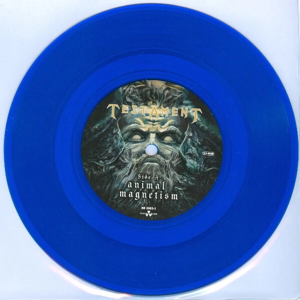 TESTAMENT - Animal Magnetism / Powerslave - Single 7 inch - Blue Vinyl - Neu - Bild 3 von 3