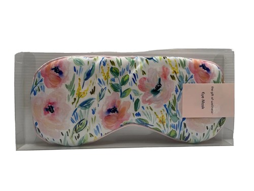 Satin Pink Floral Eye Mask Sleep Mask Velvet Polyester The Gift Of Wellness - Foto 2 di 6