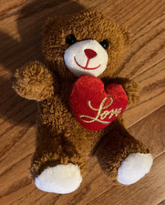 Dan Dee Brown Valentine Love Heart Bear Plush Stuffed Animal Toy 8"