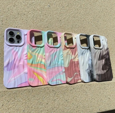 Fashion Wave Gradient Case für Apple iPhone 16 15 14 13 12 11 Pro Max Plus Air