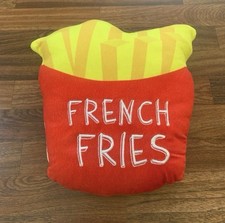 French Fries Plush Throw Pillow -no tag Approx 13  x14  Fast Food Funny Colorful