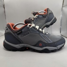 Oboz Crest Low Waterproof Hiking Shoes Mens Size 10 Gray Mesh Trail Sneakers