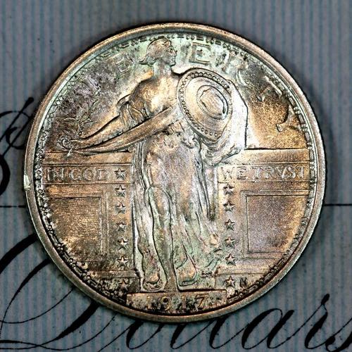 * 1917-P T1 FH * NEAR+ GEM BU MS STANDING LIBERTY QUARTER * FROM COLLECTION