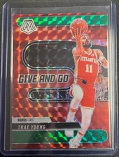 2024-25 Panini Mosaic Basketball Give And Go Trae Young  Red Mosaic Prizm #8