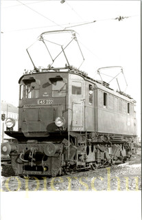 Foto BBÖ E45 222 in Hütteldorf 1953