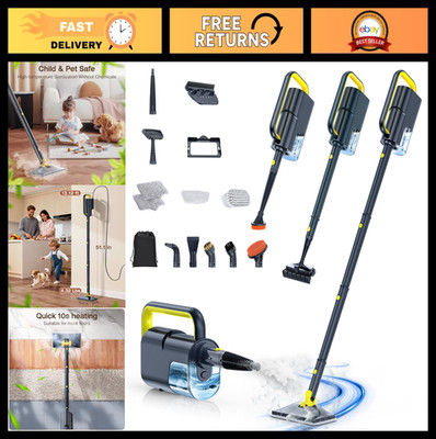10-in-1 Steam Mop & Handheld Cleaner, 350ml, Quick 10s Heat, Multi-Surface Clean