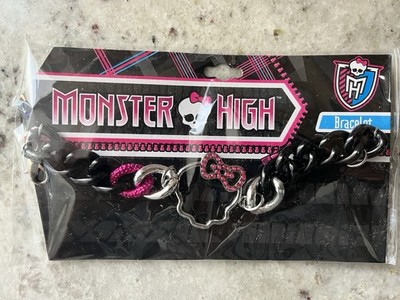Mattel Monster High Bracelet~ NEW Skull W/ Bow Black Pink Punk Goth 2013 NOS HER