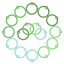 20Pcs 30mm Flat Split Keyring Dark Green/Grass Green/Fruit Green/Mint Green