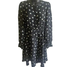 Rebecca Taylor Silk Mini Dress 8 Floral Smocked Waist Long Sleeve Romantic Chic