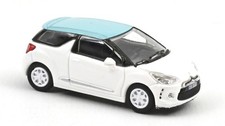 Citroen Ds3 2010 Banquise White And Blue Boticelli Roof 1:87 Model 155254 NOREV