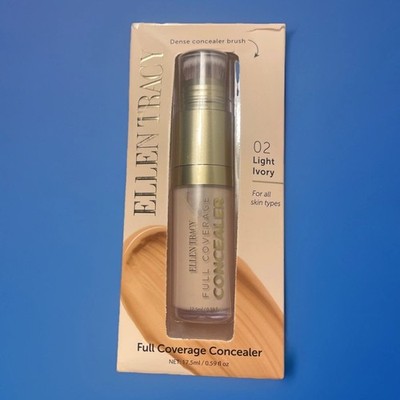 Ellen Tracy Full Coverage Concealer - 02 Light Ivory - w/ Dense Concealer Brush