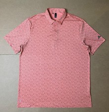 Adidas Men s L Ultimate365 Polo Shirt Orange/Peach Floral All Over Print Golf