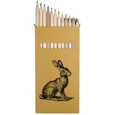 12 x 'Hare Sitting' Long 178mm Coloured Pencils / Pencil Set PE00073255 