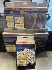 6 Boxes Of Aquarium Media For Aquarium Filters - Carbon Bio Balls Ceramic Rings