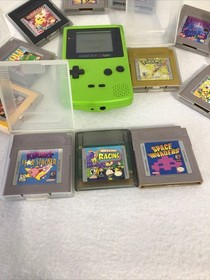 Nintendo Game Boy Color Kiwi Green w/Games Bundle