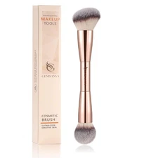 Foundation Brush & Concealer - Gold,Angled Round&Flat Tongue-Shape 