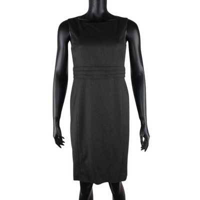 Intrend Max Mara Womens Charcoal Grey Tailored Sheath Dress Sleeveless Slim Fit