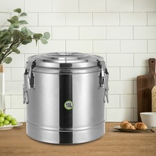 Rund Thermobehälter Edelstahl Thermobox Warmhaltebehälter Speisen Thermoport 10L