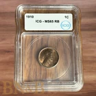 1910 Lincoln Cent Wheat Penny, Red Brown, ICG MS 65 RB ** Tougher This Nice!