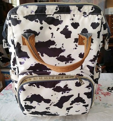Large Capacity Baby Bag Backpack with Insulated Cow Print Standard