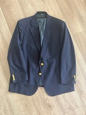 Ralph Lauren 48R Polo University Club Vtg Blazer Navy Blue Gold Buttons