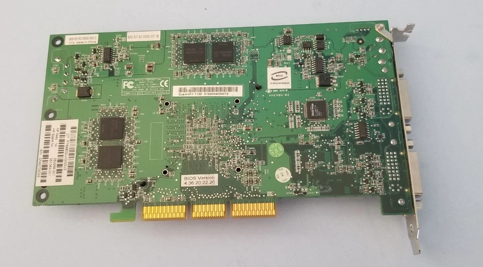 Nvidia QUADRO FX 1100 - 128MB dual DVI - AGP  card HP 350968-001 351382-001 - Image 2 of 4