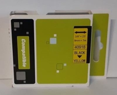 Label Cassette 9mm x7m schwarz auf gelb  wie Dymo 40918 D1 kompatibel